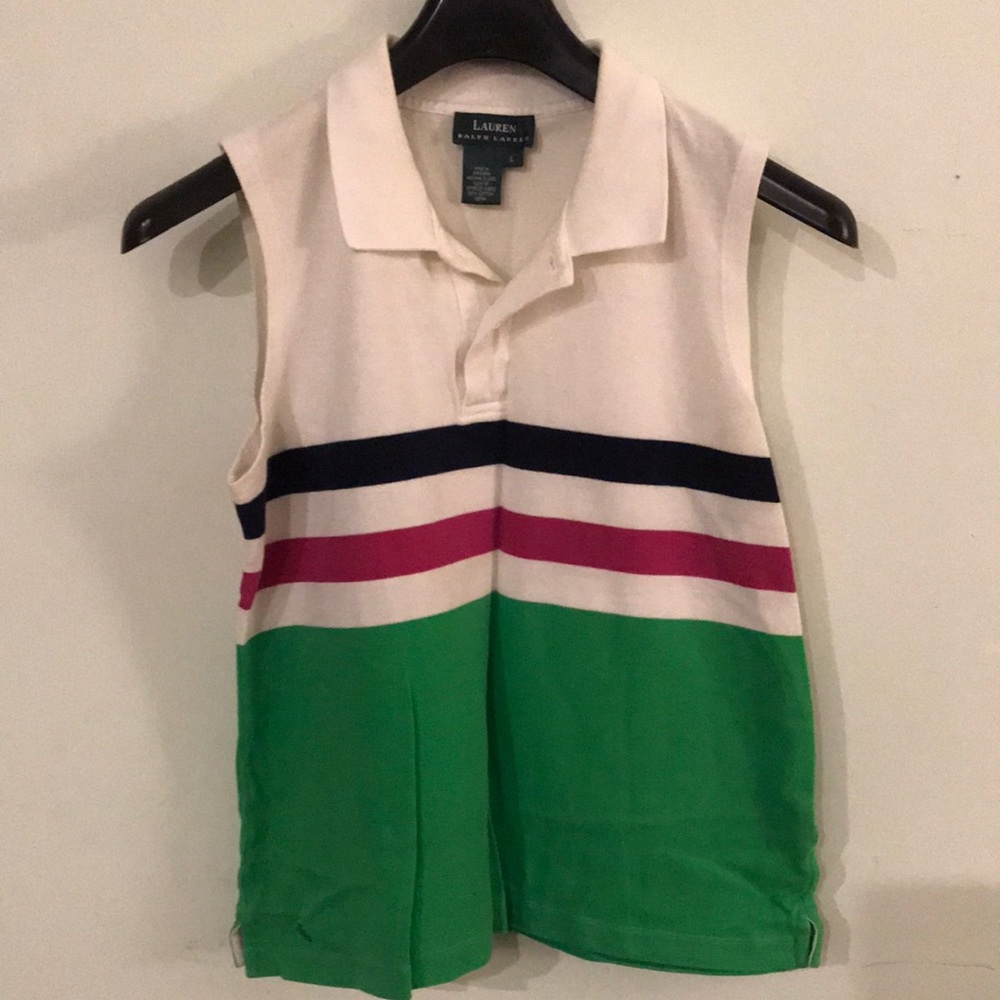 Lauren Ralph Lauren Sleeveless Striped Top LG